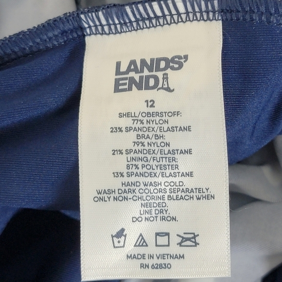 Lands' End Deep Sea Polka Dot V-Neck Wrap Underwire Tankini Swim Top Sz 12 NEW‎ - Picture 11 of 14